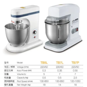 Dough Large-capacity Multifunctional Automatic Tabletop Fully Dual-action Mixer Dual-speed | TB5L | SSD20BP | Commercial Equipment
