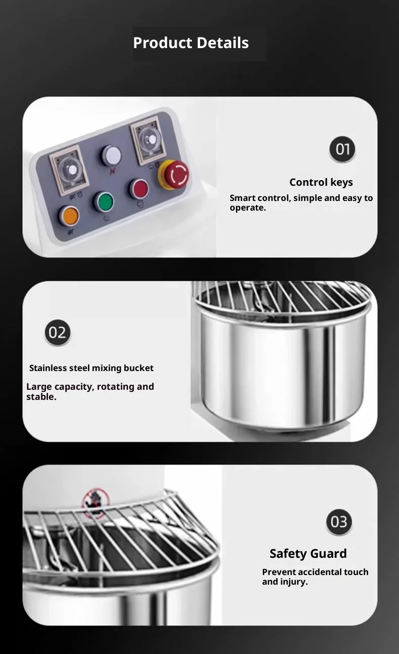 Dough Large-capacity Multifunctional Automatic Tabletop Fully Dual-action Mixer Dual-speed | TB5L | SSD20BP | Commercial Equipment - Image 10