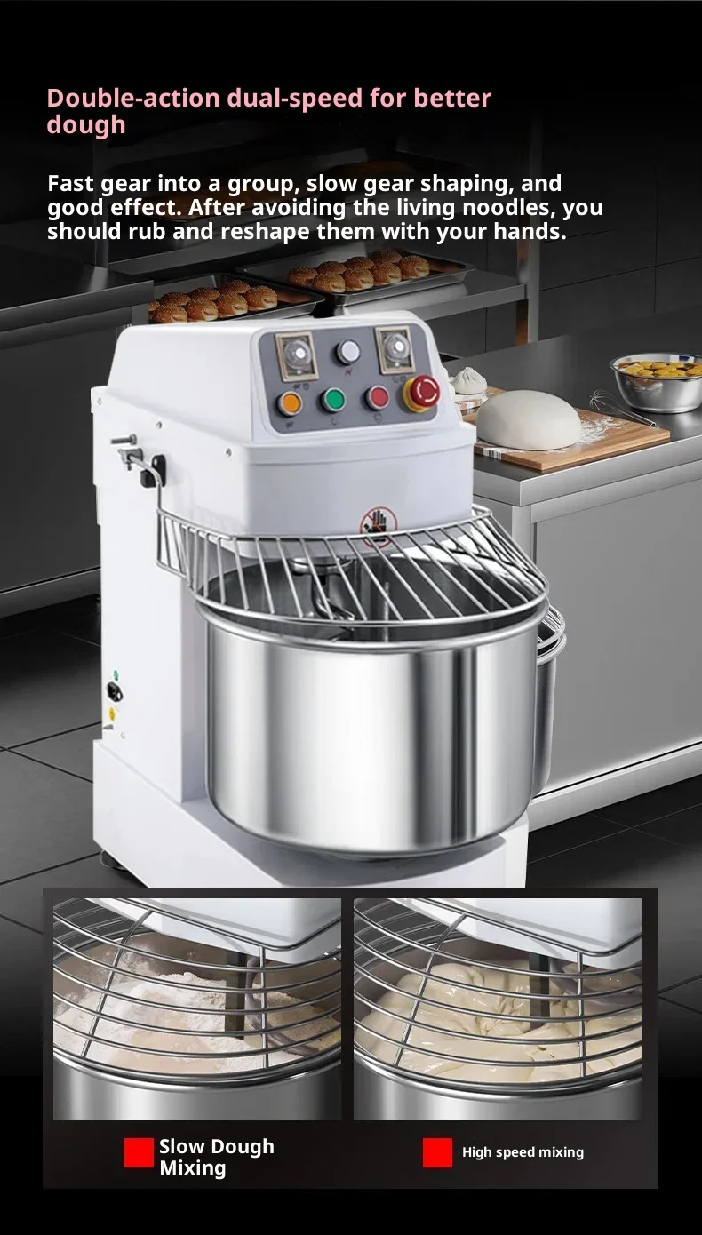 Dough Large-capacity Multifunctional Automatic Tabletop Fully Dual-action Mixer Dual-speed | TB5L | SSD20BP | Commercial Equipment - Image 4