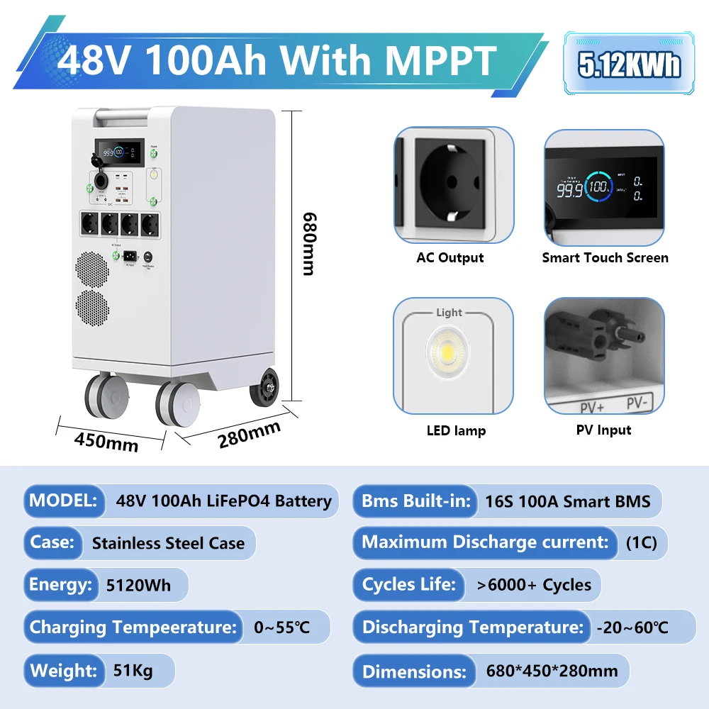 Lifepo4 6000w Inverter Power Portable 48v (5000w, Protocol): Commercial Equipment - Commercial Use | 5000W | studs | RS485