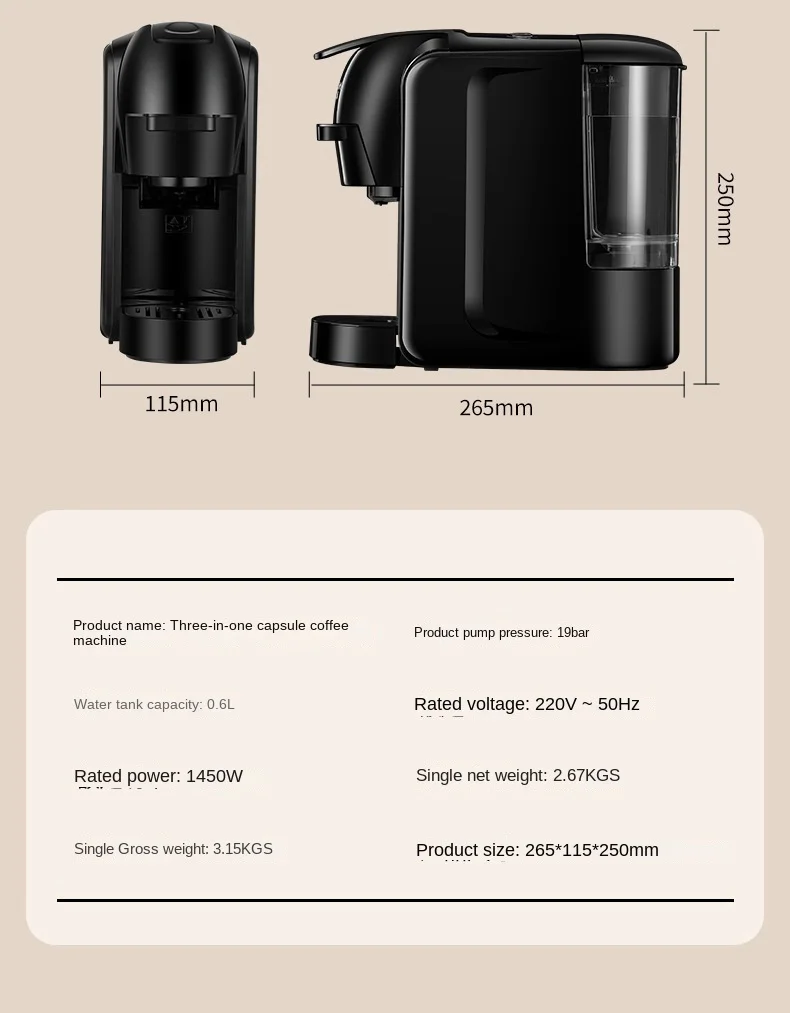 All-in-one Espresso Capsule Small Battery Power: Commercial Equipment Unit - Commercial Use - Exploring, Design | 0.6L | 220V | 1450W - Image 11