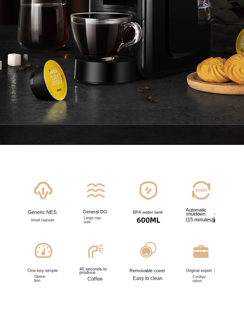 All-in-one Espresso Capsule Small Battery Power: Commercial Equipment Unit - Commercial Use - Exploring, Design | 0.6L | 220V | 1450W - Image 3
