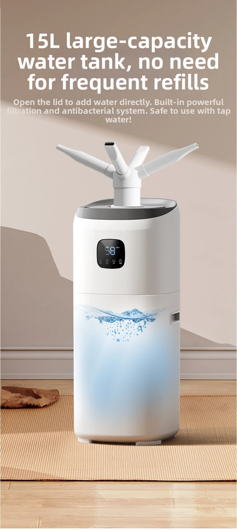 Humidifier Capacity Mist Energy White 15l Ultrasonic/cool (15l, Remote Control) - Commercial Equipment For Commercial Use | 15L | Touch | Commercial E - Image 13