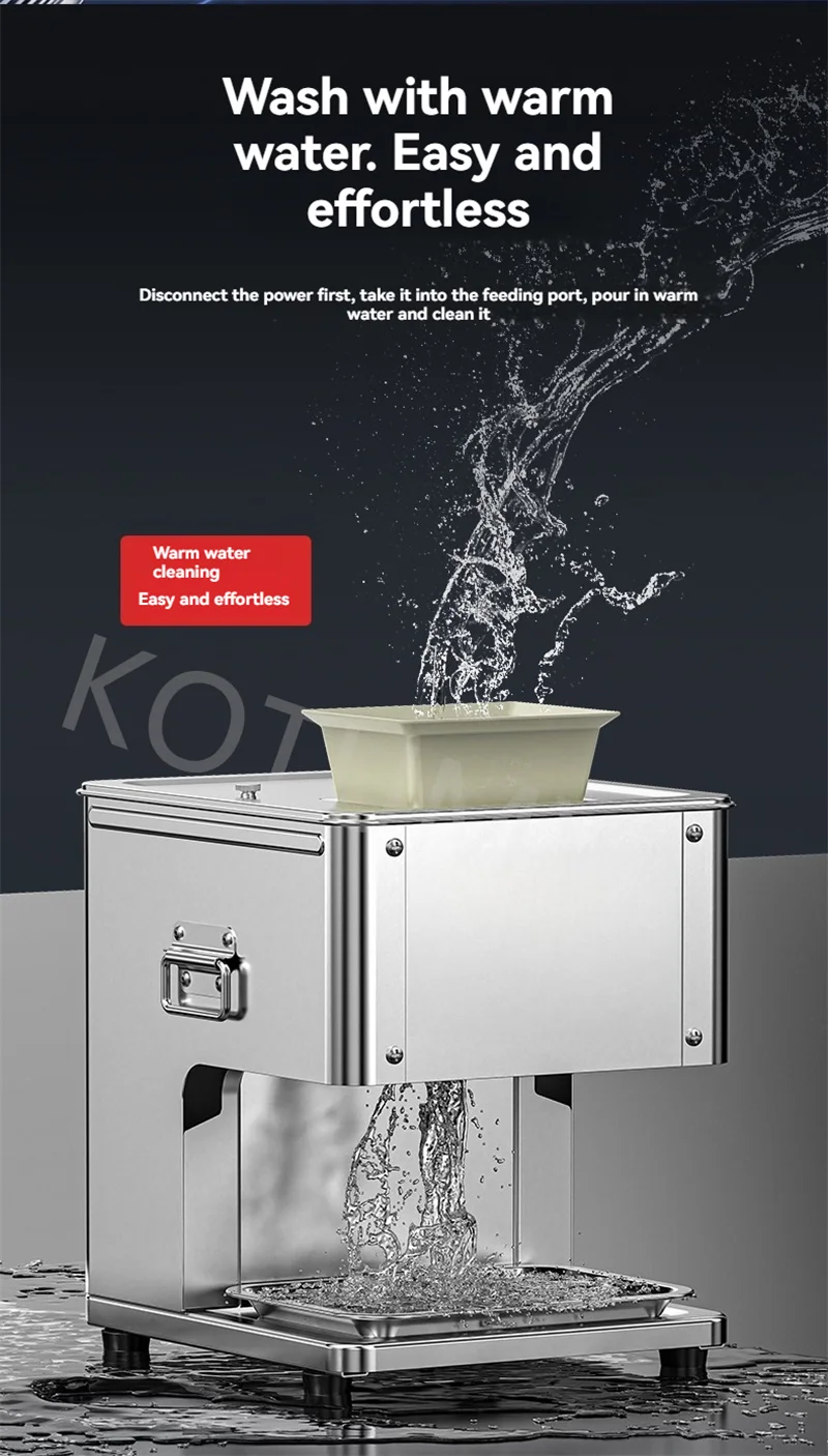 Meat Slicer Electric Shredding Fully Dicing Fresh (1200w, Stainless Steel): Commercial Equipment - Commercial Use | 220V | 1200W | Stainless steel - Image 17