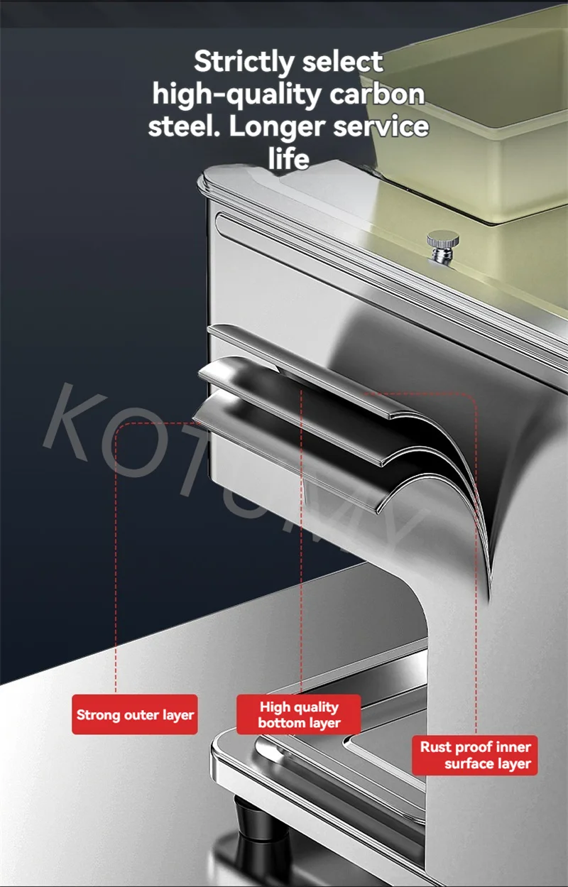 Meat Slicer Electric Shredding Fully Dicing Fresh (1200w, Stainless Steel): Commercial Equipment - Commercial Use | 220V | 1200W | Stainless steel - Image 7