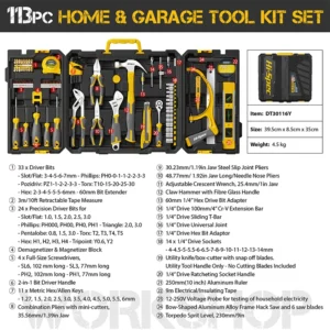 Mechanics Set Suitcase Complete Spanner Socket Mechanical (113pc) | Commercial Equipment | Commercial Use | 113pc | Commercial Equipment