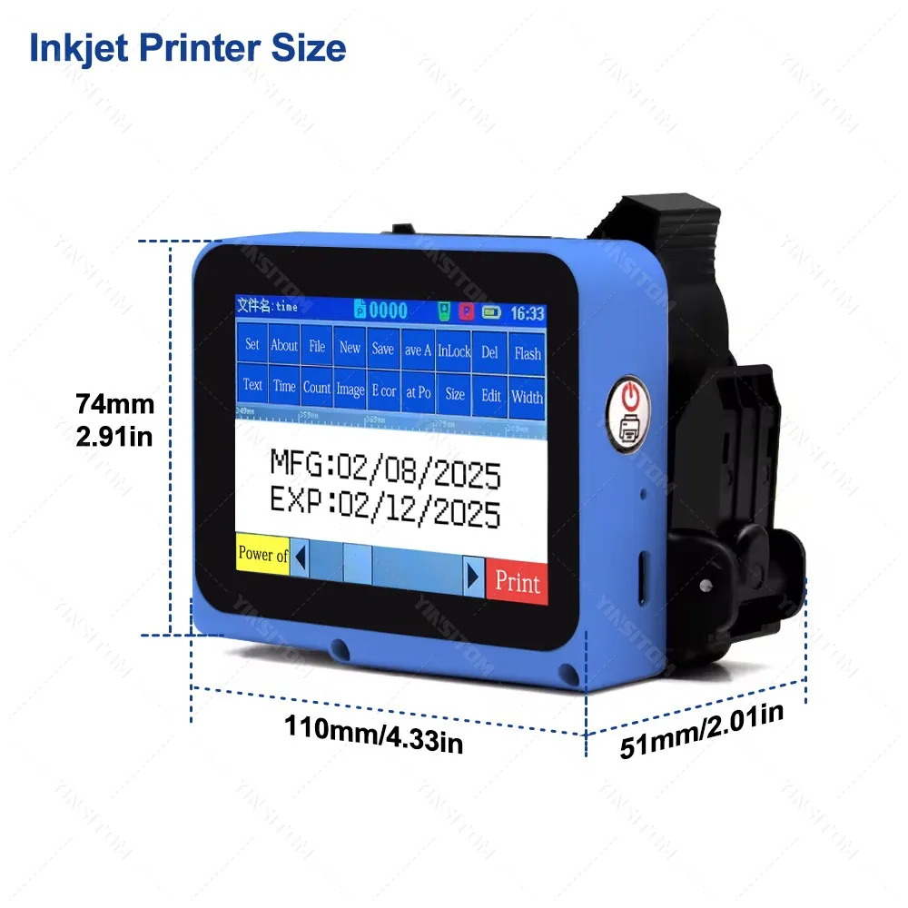 12.7mm Mini Date Inkjet Batch | Add 1BK ink | Only 1ink No Printer | Only 2ink No Printer | Printer Standard | Commercial Equipment - Image 13
