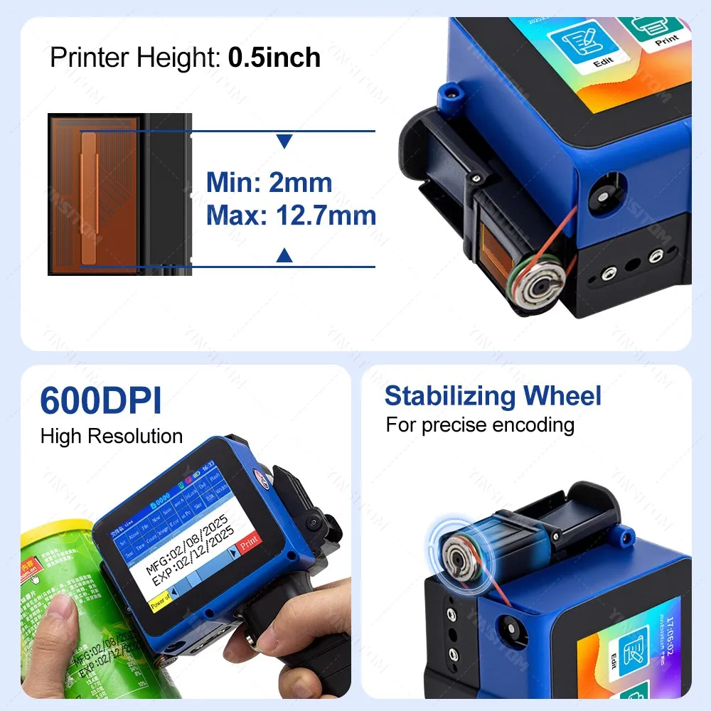 12.7mm Mini Date Inkjet Batch | Add 1BK ink | Only 1ink No Printer | Only 2ink No Printer | Printer Standard | Commercial Equipment - Image 4