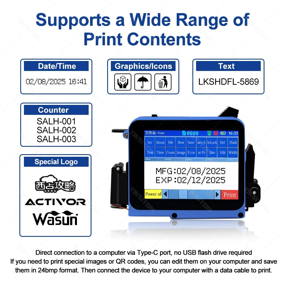 12.7mm Mini Date Inkjet Batch | Add 1BK ink | Only 1ink No Printer | Only 2ink No Printer | Printer Standard | Commercial Equipment - Image 5