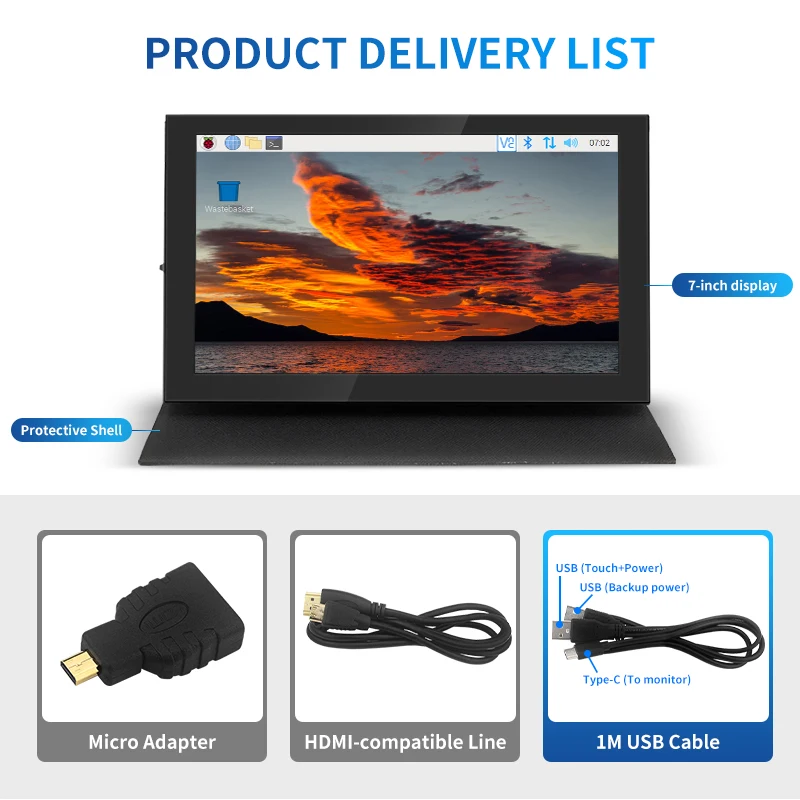 Inch Lcd Hdmi-compatible Touch Raspberry Display (single-touch, Ubuntu): Commercial Equipment - Commercial Use | 7 Inch LCD | 7inch | hardware - Image 9