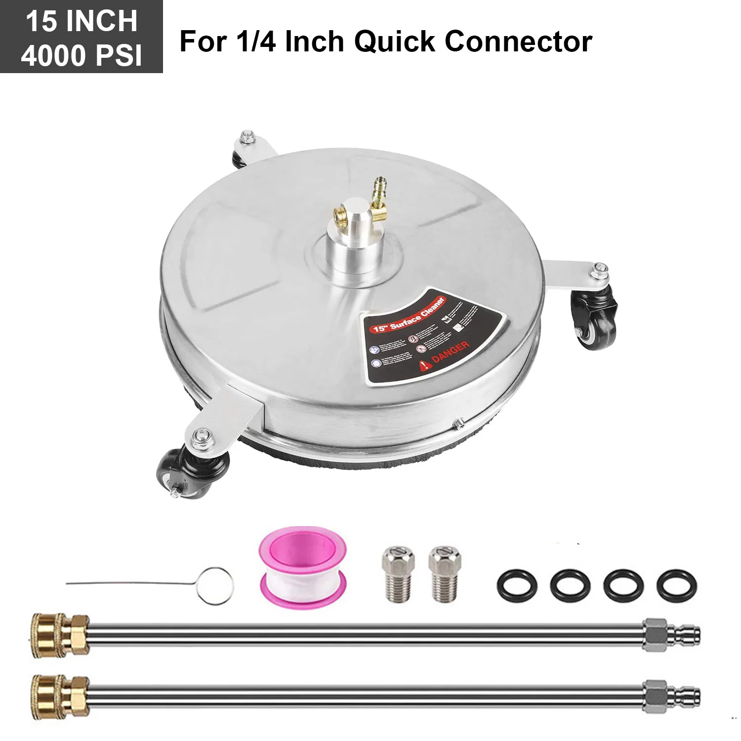 Inch Surface Cleaner Wheels (stainless Steel, Orange): Commercial Equipment - Commercial Use | Stainless steel | extension | replacement