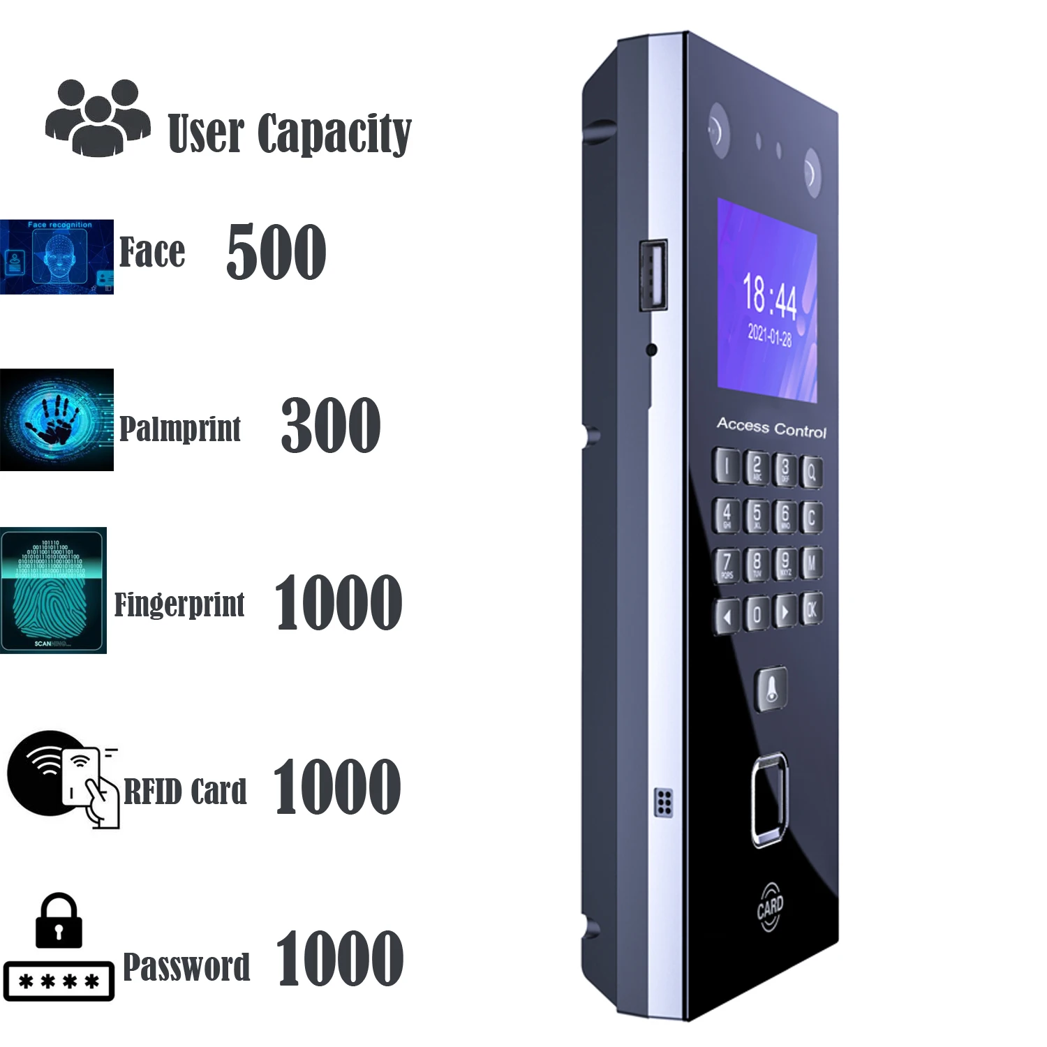 Attendance Integrated Central Access Recognition Intelligent Fingerprint Facial Machine Control | NX7-EM | Rface602S-EM - Image 14