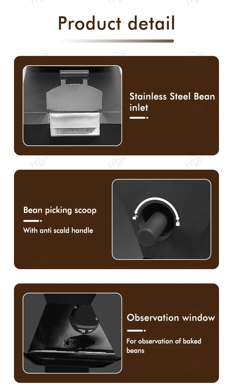 Itop Roaster Automatic Roasting Small Business (1000w, Timer) | Commercial Equipment | Commercial Use | 110V - Image 10