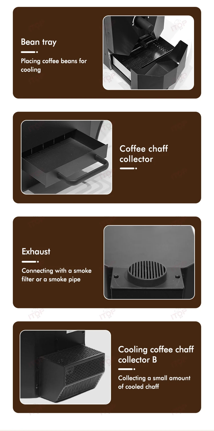 Itop Roaster Automatic Roasting Small Business (1000w, Timer) | Commercial Equipment | Commercial Use | 110V - Image 11