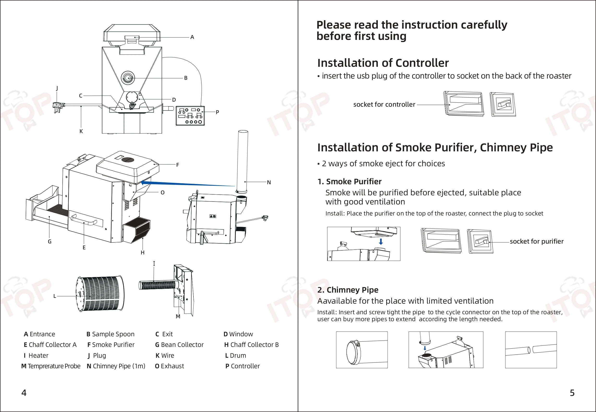 Itop Roaster Automatic Roasting Small Business (1000w, Timer) | Commercial Equipment | Commercial Use | 110V - Image 20