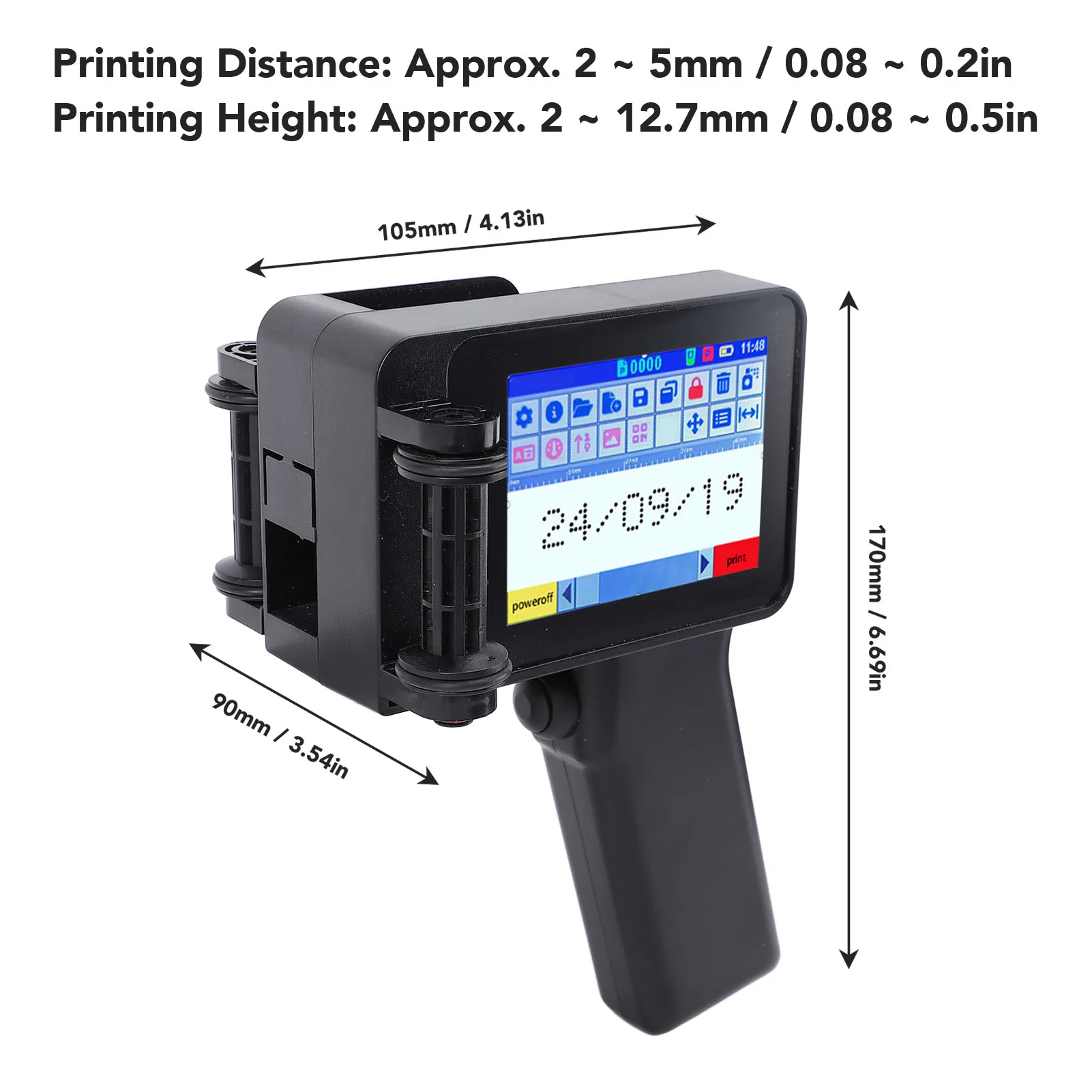 Led Touch Without Small Handheld Printer (text) - Commercial Equipment - Commercial Use | time | printed | mini | Commercial Equipment - Image 11