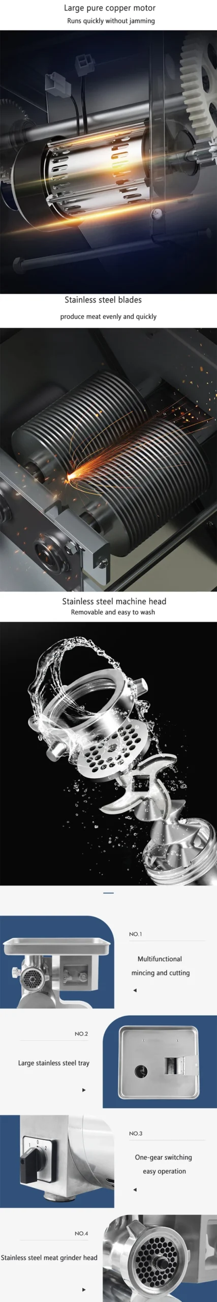 Meat Purpose Automatic Cutting Grinder Home Electric (220v, Size) | Commercial Equipment | Commercial Use | 220V - Image 3