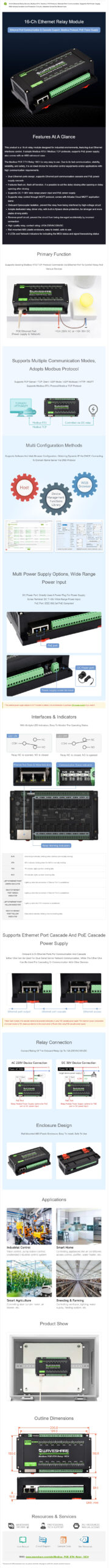 Modbus Protocol Port 16-ch Relay (wiki, 16ch): Commercial Equipment - Commercial Use | Yellow Blue | 16ch | wiki | Commercial Equipment - Image 4