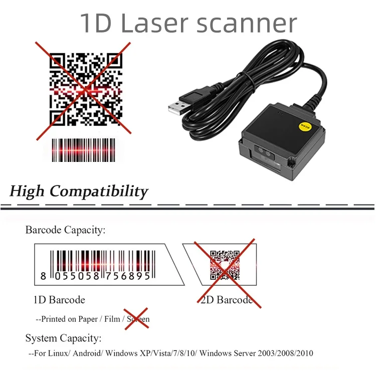 Mounted Module Barcode (auto-sensing) - Commercial Use - Commercial Equipment | driver-free | option. | incomplete | Commercial Equipment