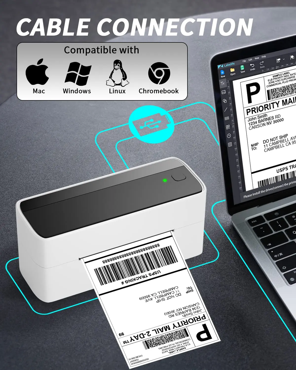 Phomemo Portable Thermal Printer Bluetooth (eu Plug, Grey) - Commercial Equipment For Commercial Use | online. | Black | Deep Blue - Image 3