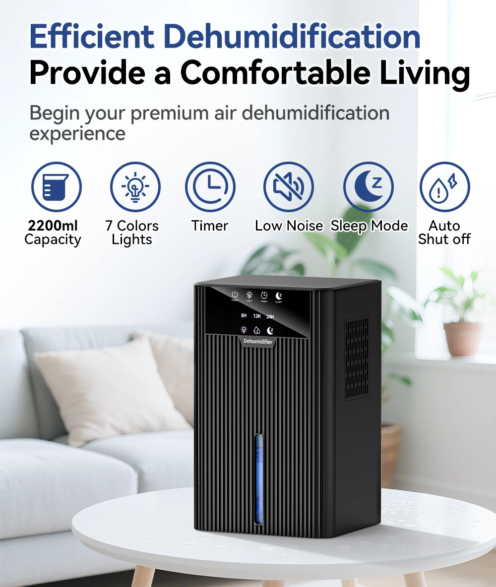Portable Dehumidifier Purification Removal Drying Humidity (maximizingatonly38db, Itofferssuperiordehumidificationperformance) | Commercial Equipment - Image 2