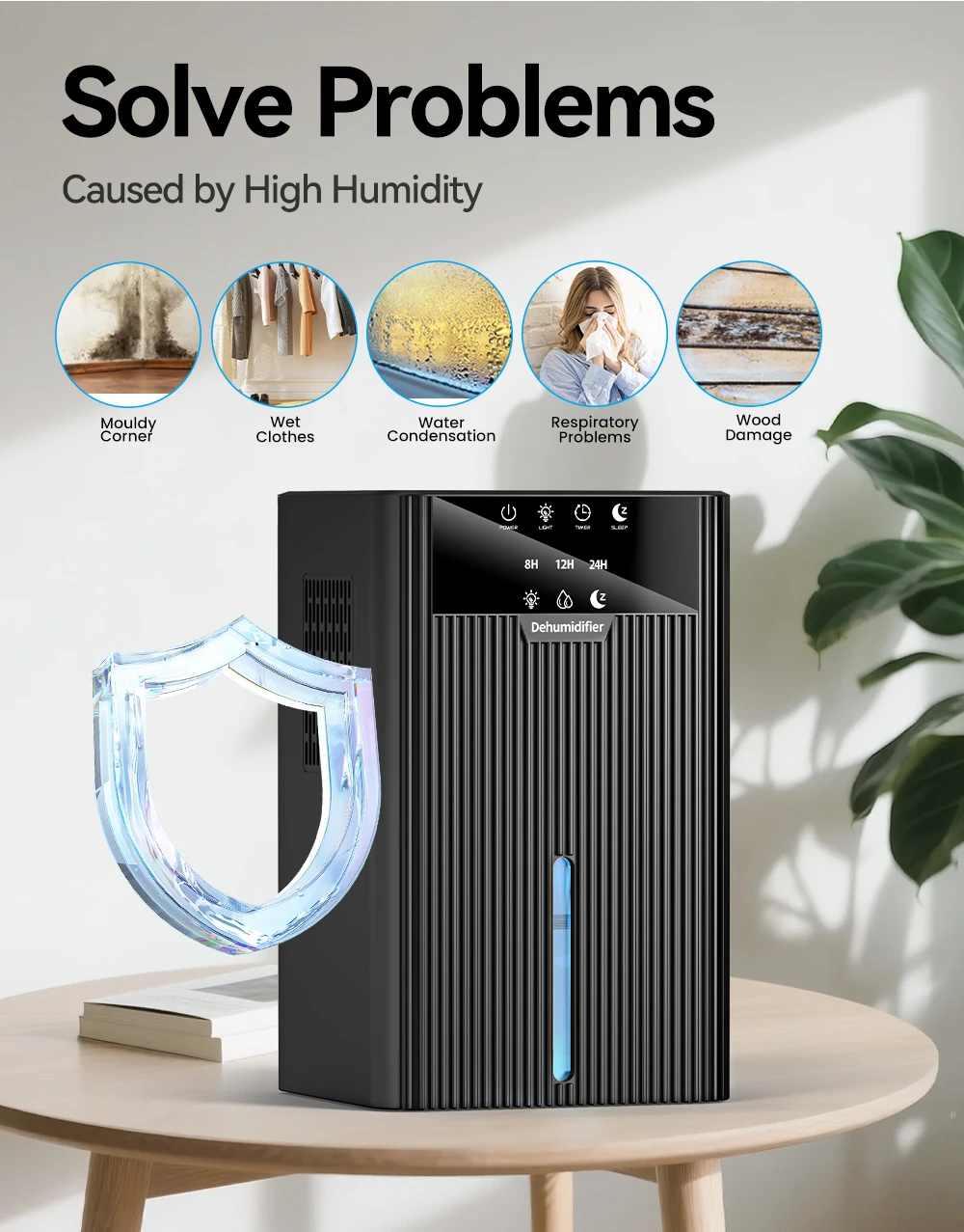 Portable Dehumidifier Purification Removal Drying Humidity (maximizingatonly38db, Itofferssuperiordehumidificationperformance) | Commercial Equipment - Image 4