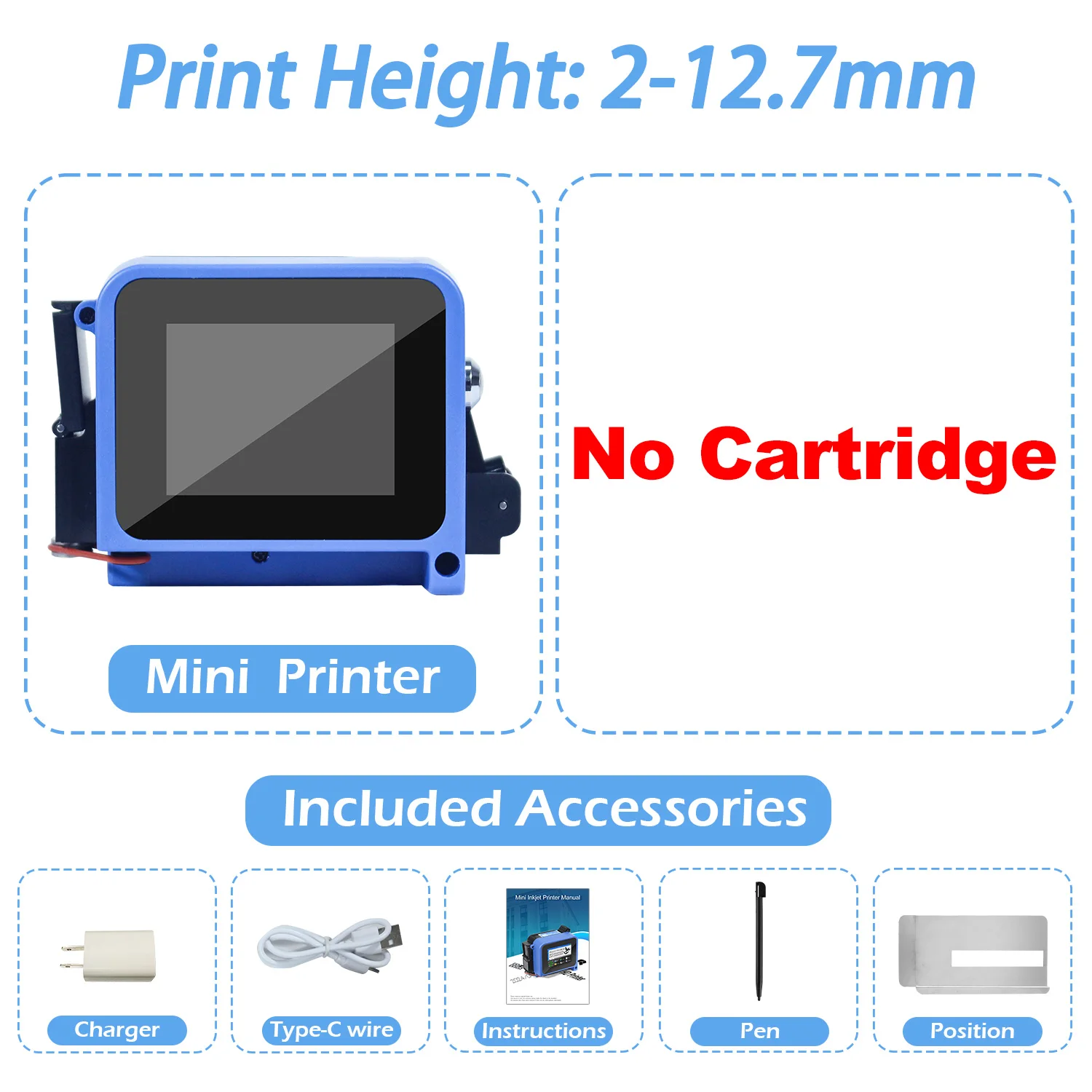Portable Handheld Printer Barcode Date Logo (uk Plug) | Commercial Equipment | Commercial Use | intelligent