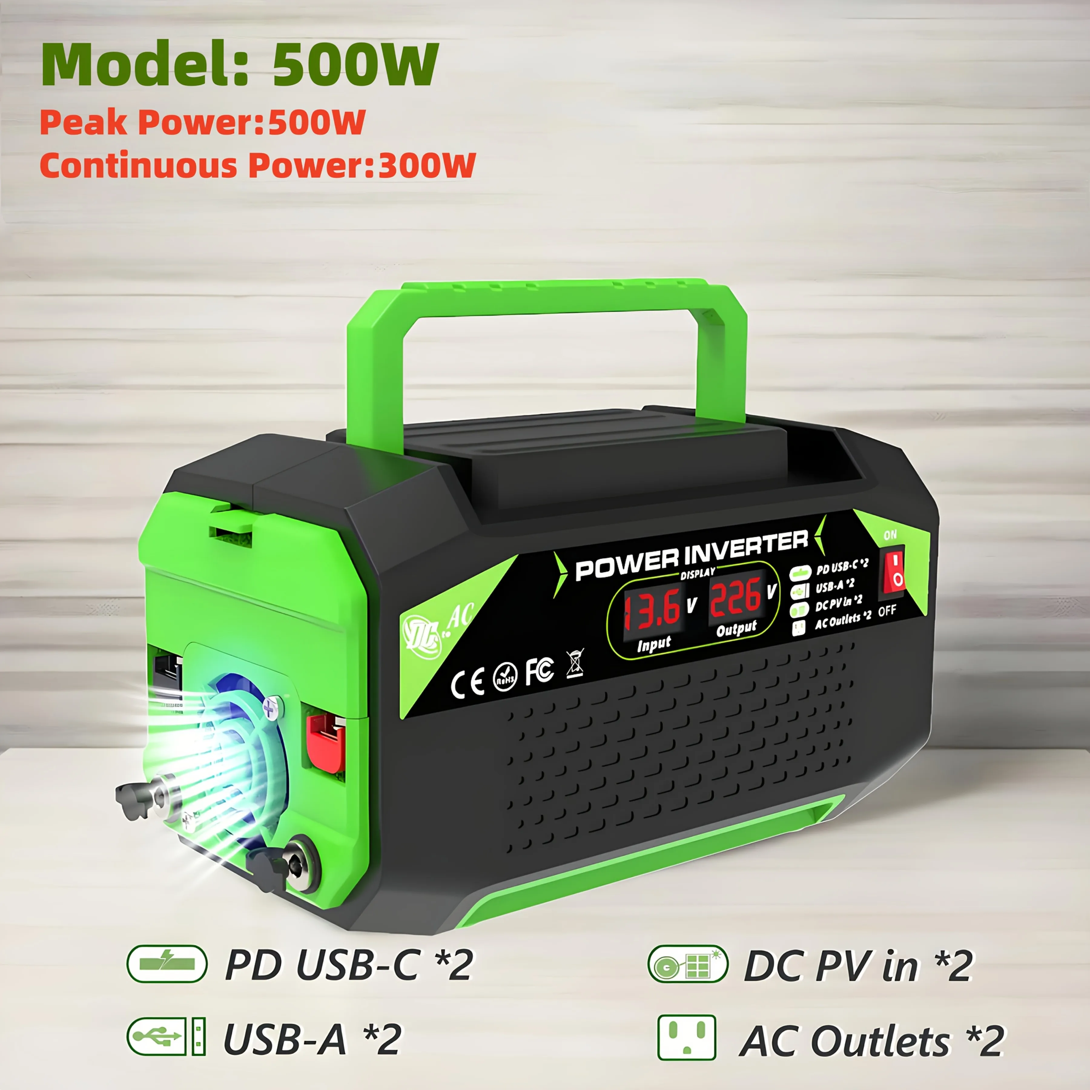 Portable Inverter 500w 110v Converter Usb (110v, Description) - Commercial Use - Commercial Equipment | 110V | 1000W | 1000W 110V