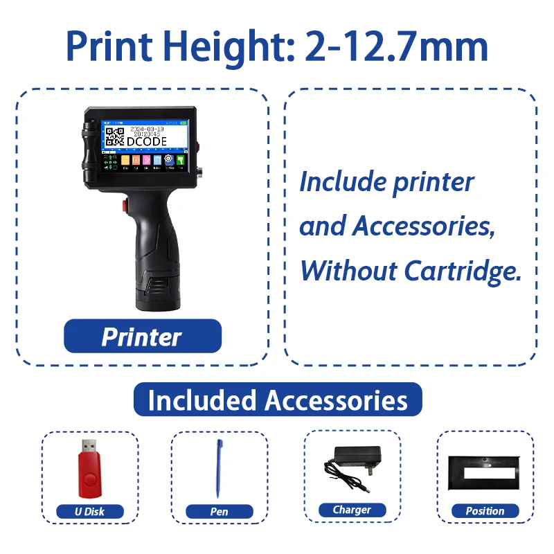 Printer Barcode Dcode 12.7/25.4mm Handheld (weight, 2-5mm) - Commercial Use - Commercial Equipment | only | 700g | hold | Commercial Equipment