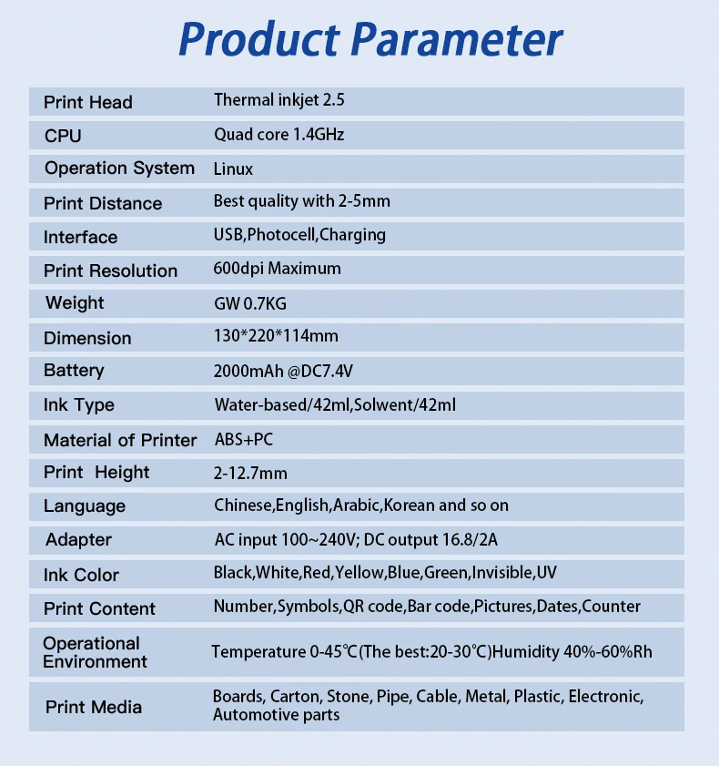 Printer Barcode Dcode 12.7/25.4mm Handheld (weight, 2-5mm) - Commercial Use - Commercial Equipment | only | 700g | hold | Commercial Equipment - Image 11