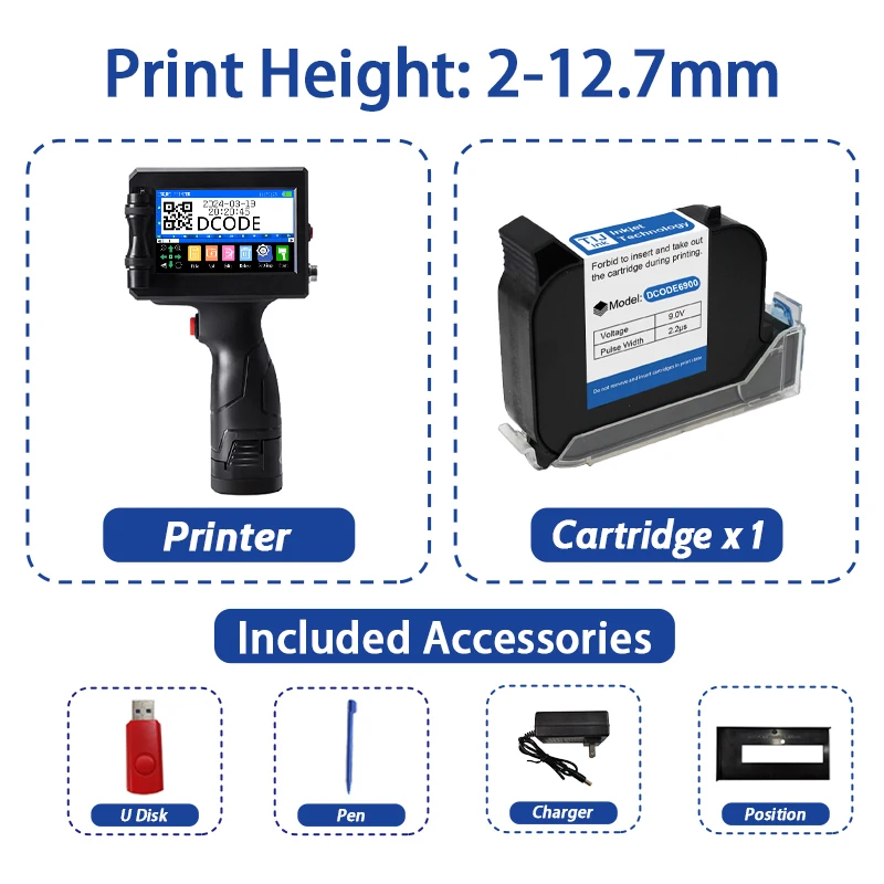 Printer Barcode Dcode 12.7/25.4mm Handheld (weight, 2-5mm) - Commercial Use - Commercial Equipment | only | 700g | hold | Commercial Equipment - Image 15