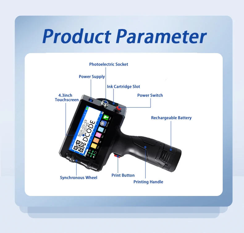 Printer Barcode Dcode 12.7/25.4mm Handheld (weight, 2-5mm) - Commercial Use - Commercial Equipment | only | 700g | hold | Commercial Equipment - Image 4