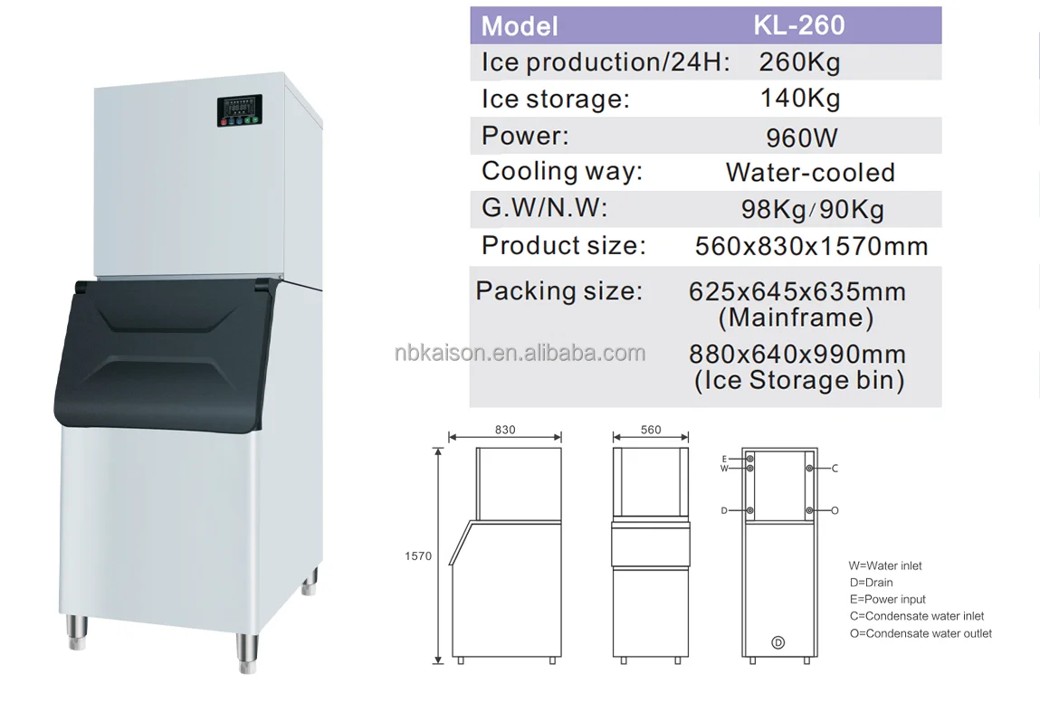 Maker (280kg, Leave) | Ice Machine | Bar & Restaurant Service | 280kg | profile | located | Cooling | Commercial Ice Machines - Image 5
