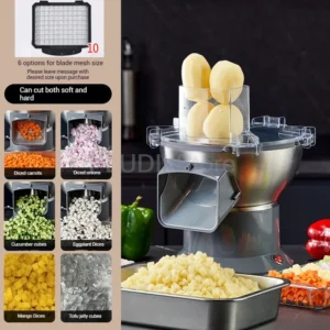 Scallion Restaurant Dicer Processor (200w, 30-second) - Commercial Equipment - Commercial Use | 220V | 200W | Stainless steel