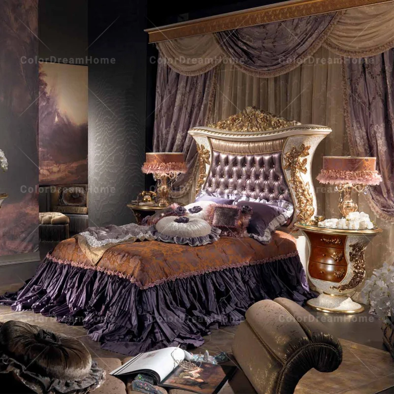 Set Hotel Rococo Bed Bedroom Beds Classic (display): Commercial Equipment - Commercial Use | details | french | gold | Commercial Equipment