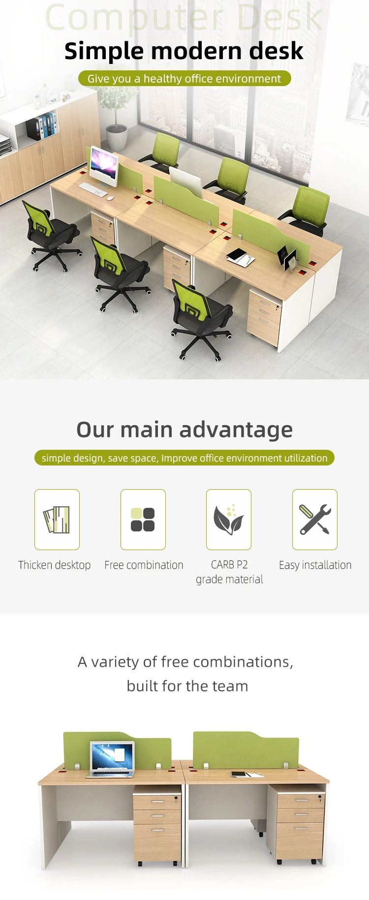 Simple Workstation Office Staff Computer (moveable, Stylish) - Commercial Equipment For Commercial Use | left | moveable | mail | Commercial Equipment - Image 2