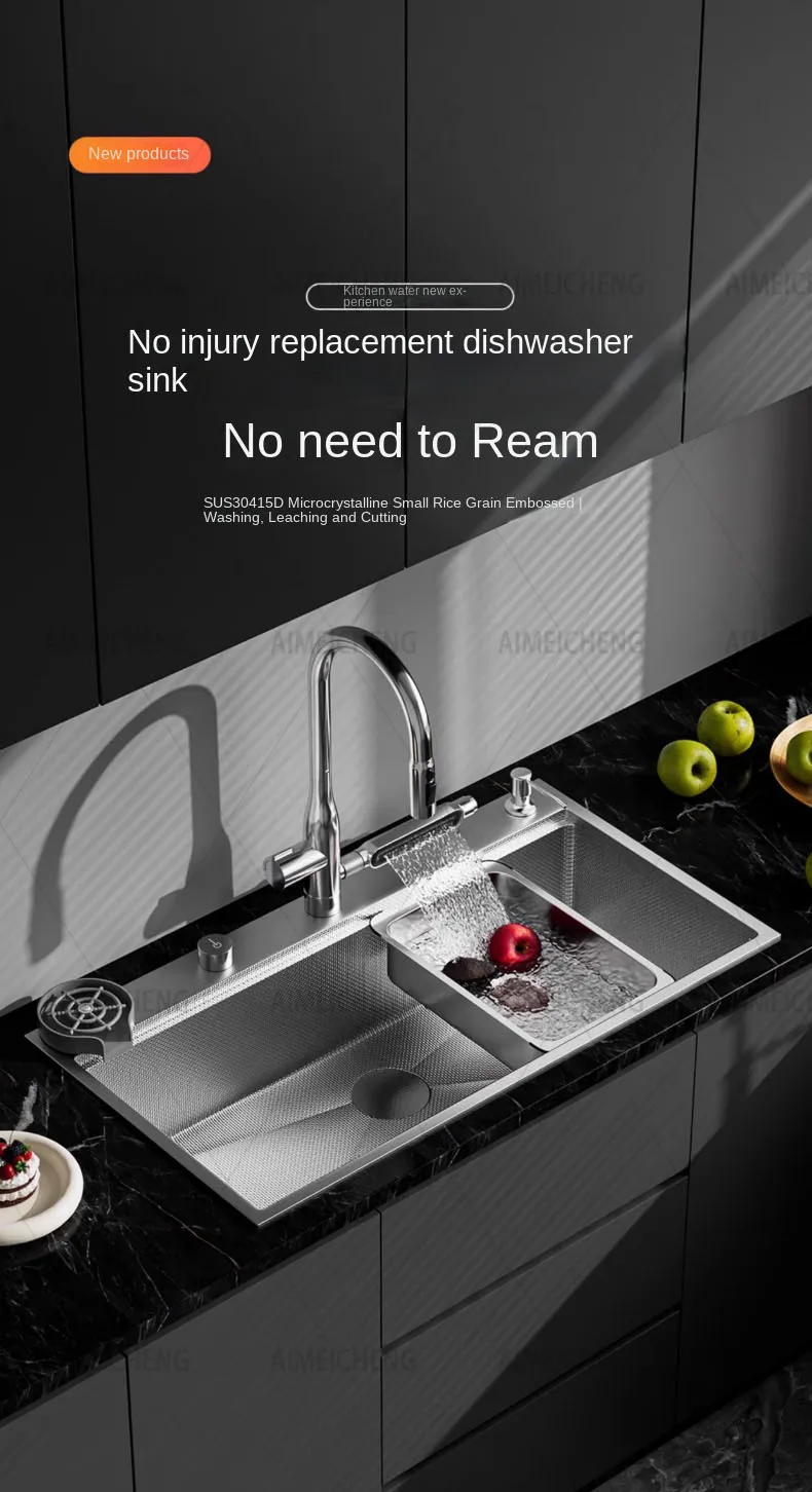 Sink Dishwasher-compatible Stainless Large Bowl Kitchen Finish (stainless Steel, Help): Commercial Equipment - Commercial Use | Stainless steel | befo - Image 2