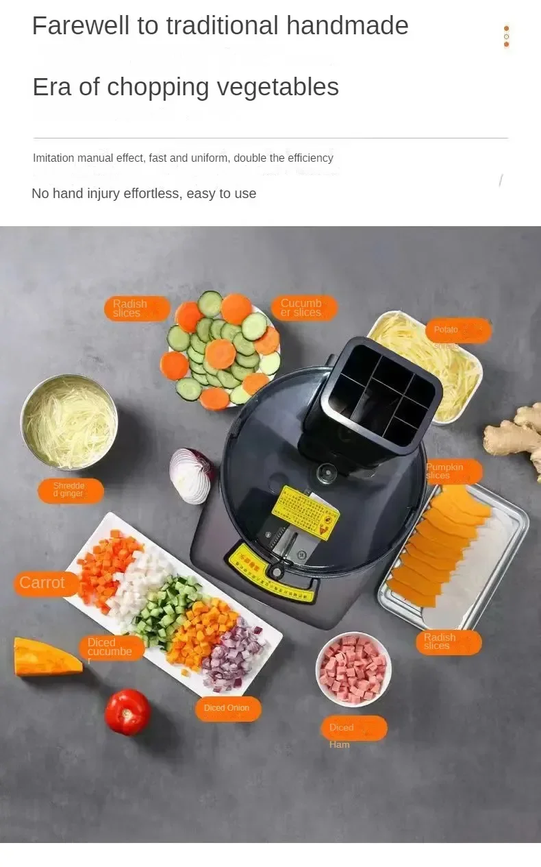 Vegetable Slice 110v/220v (110v, 5 Cutting Blades-uk): Commercial Equipment - Commercial Use | 110V | 220V EU | 110V US - Image 4