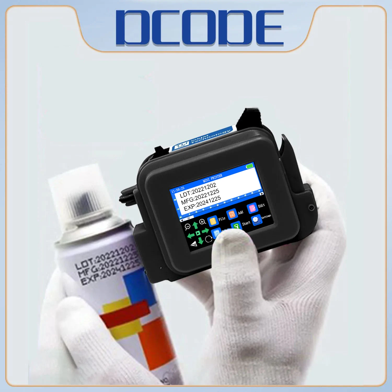 Handheld Printer Barcode Dcode 12.7mm Mini (245g) | Commercial Equipment | Commercial Use | UK Plug | cartridge | adapter | Commercial Equipment - Image 2