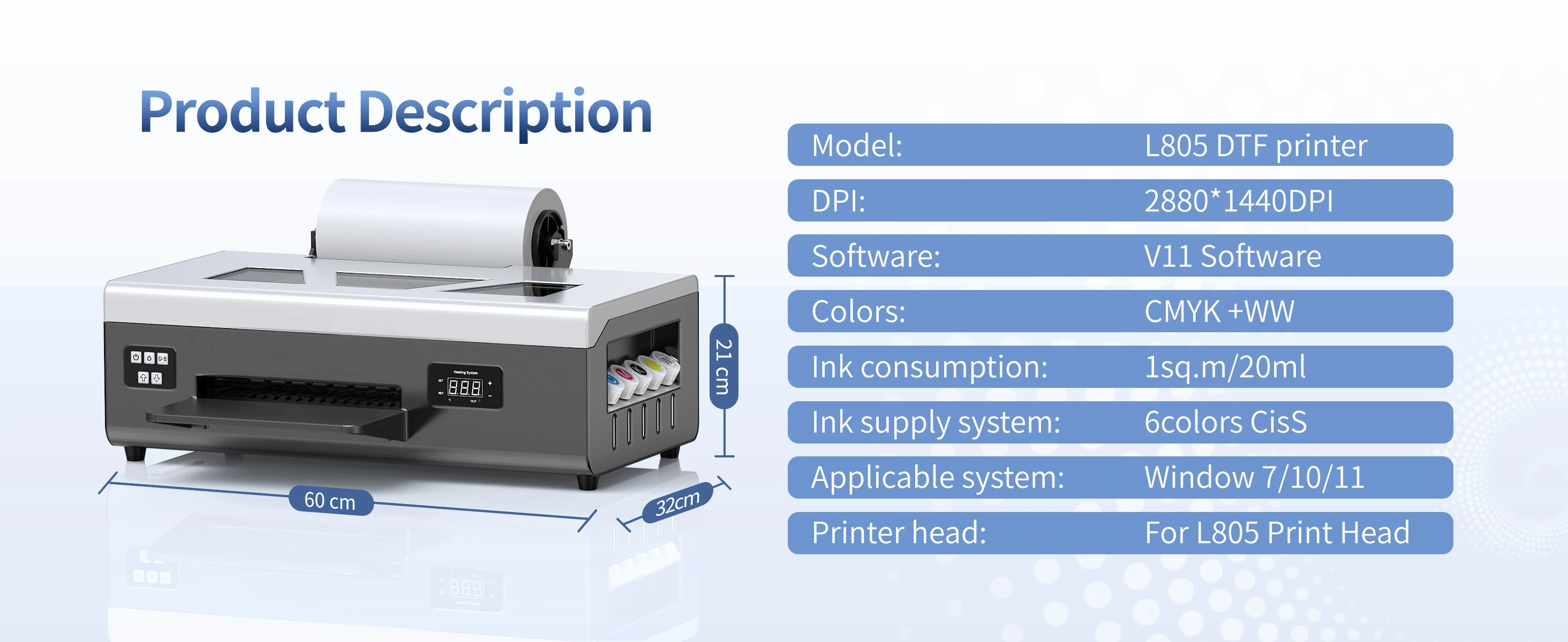 Printer Dtf Film Oyfame L805 (ciss) - Commercial Equipment - Commercial Use | more | white | print | Commercial Equipment - Image 3