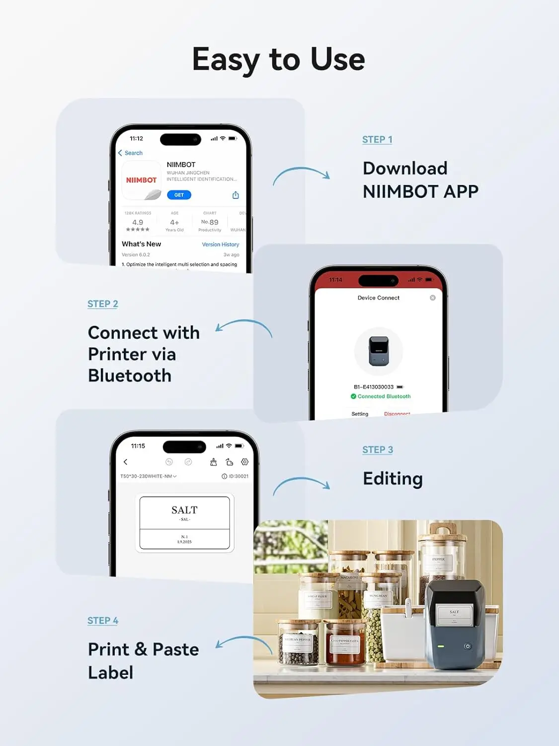 Tag Portable Label Niimbot 300dpi (printing, B21pro 300dpi 3rolls): Commercial Equipment - Commercial Use | barcode | inkless | suitable - Image 26