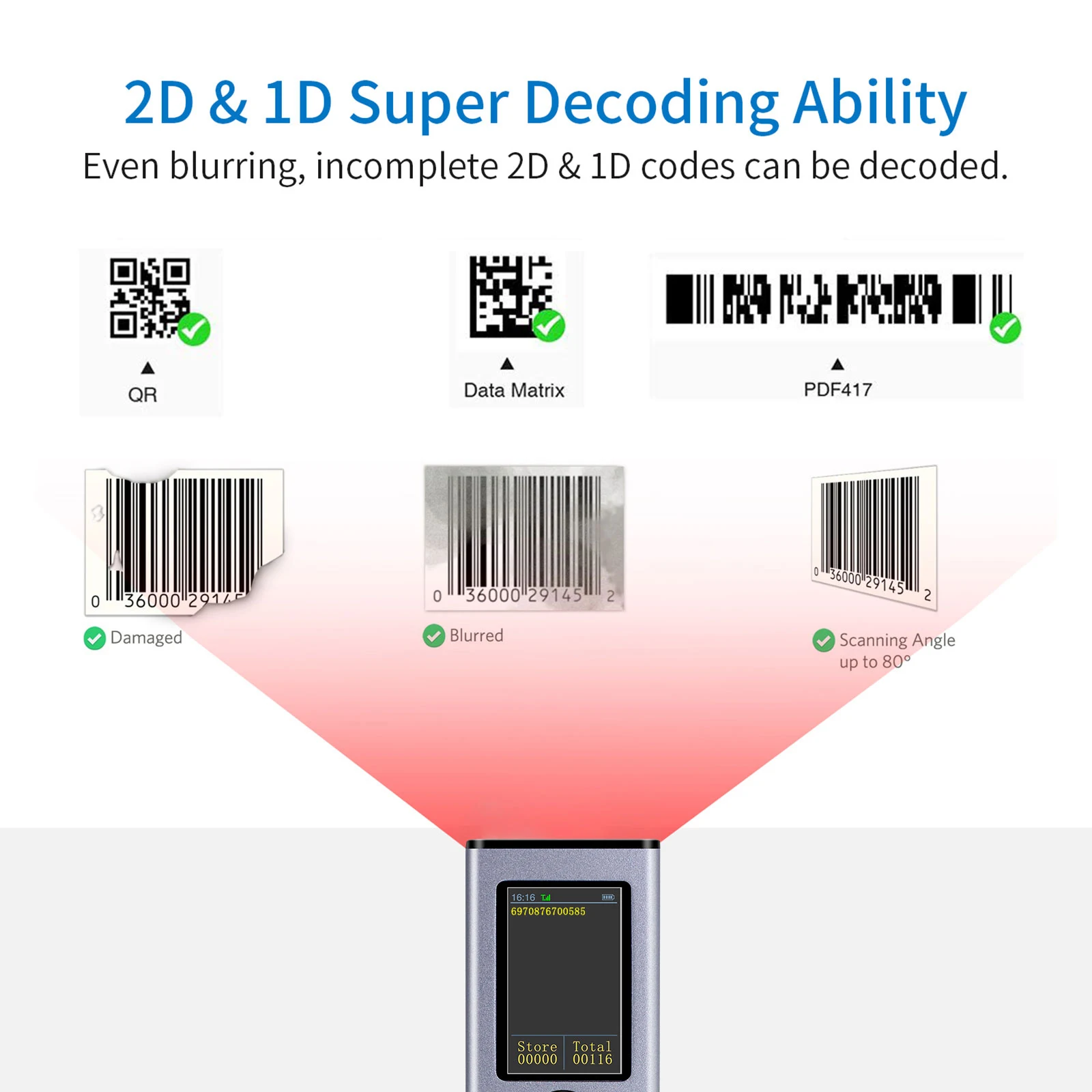 Tft Wired Prompt Screen Connection Barcode 2.4ghz (rechargeable, Tablet.) | Commercial Equipment | Commercial Use | well. - Image 3