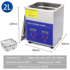 10l 30l Heated Ultrasound (180w, 2l) | Ultrasonic Cleaner | Parts & Tool Cleaning | 2L