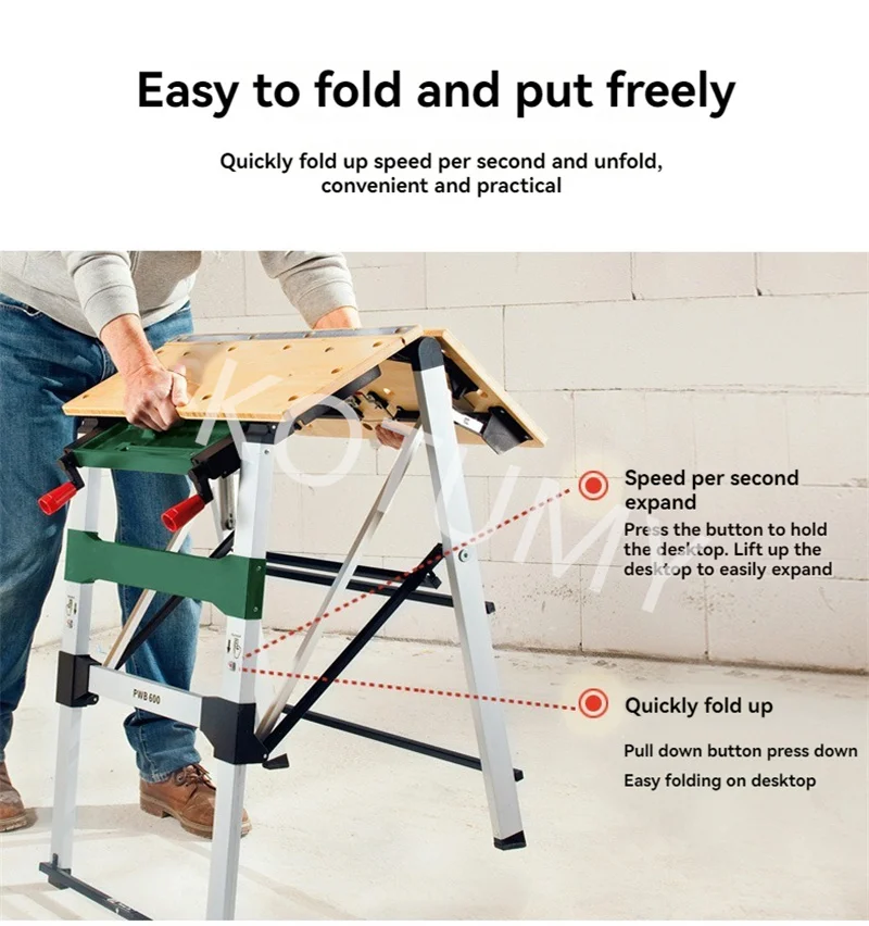 Work Table Home Foldable Bench Multipurpose Carpenters - Commercial Equipment Unit For Commercial Use - Fedex | functions | remain | unchanged. - Image 7