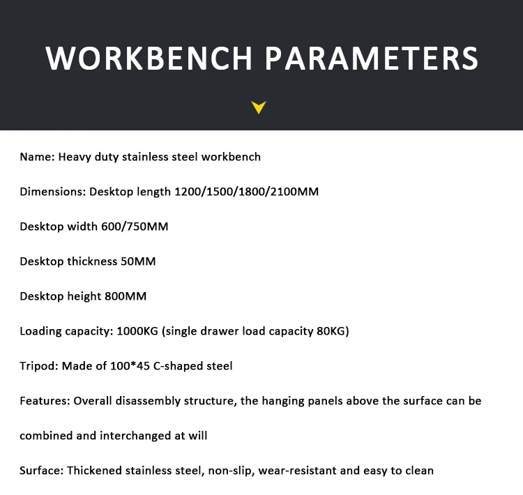 Workshop Packaging Anti-static Workbench (stainless Steel, Within) | Commercial Equipment | Commercial Use | Stainless steel - Image 14