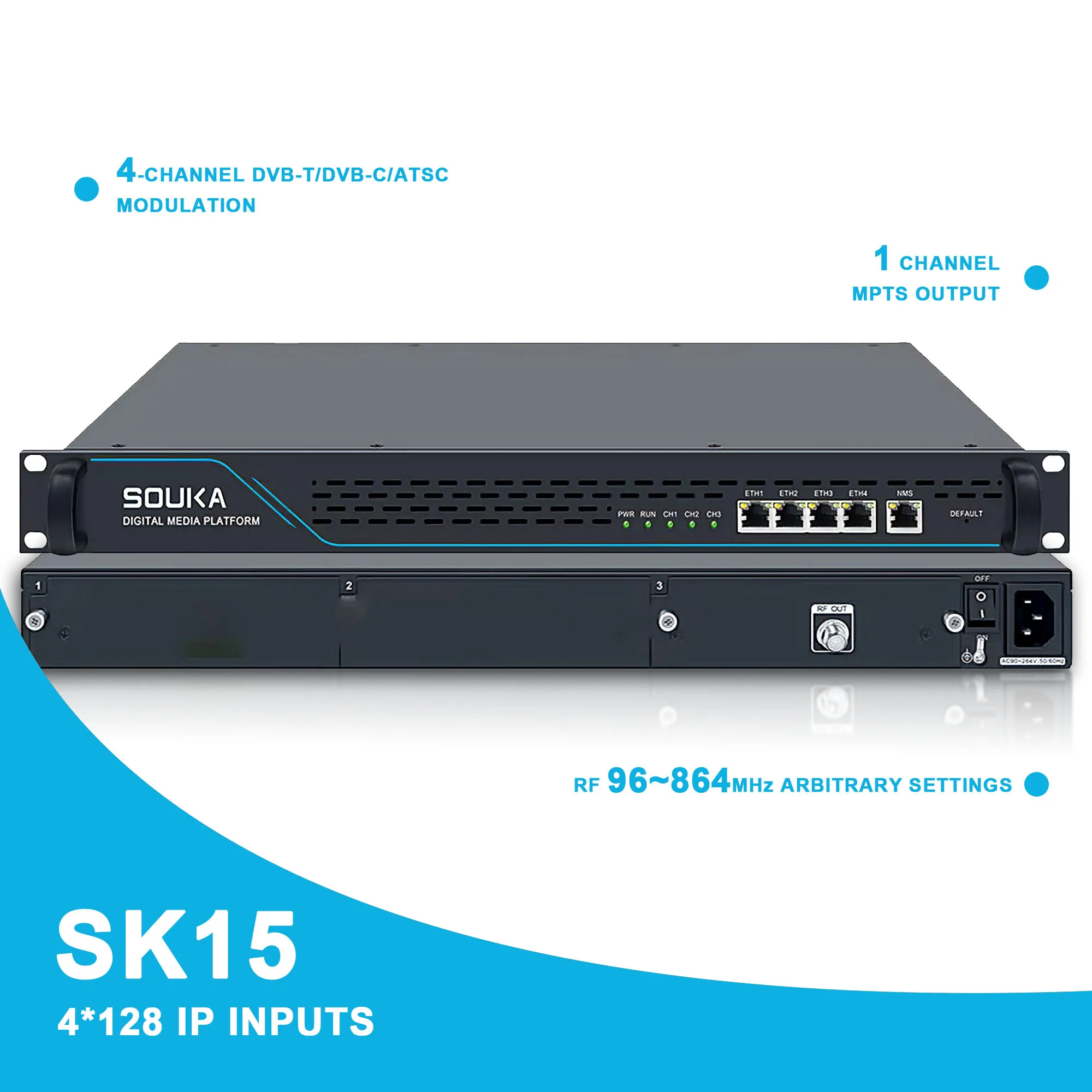Next 4-channel Digital Broadcasting Front-end | 240V | AC100 | EN300744 | RF-96 | Commercial Equipment - Image 2