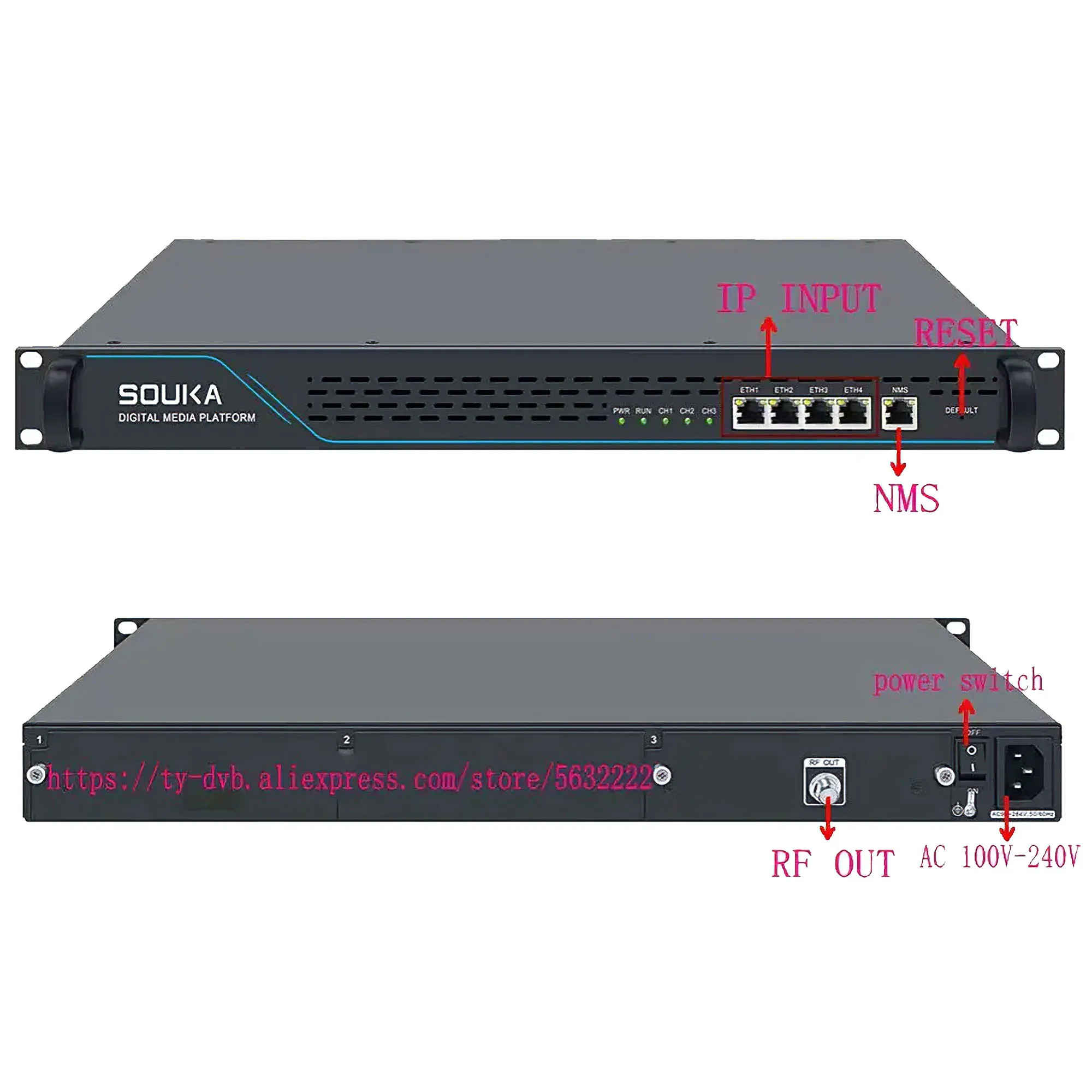 Next 4-channel Digital Broadcasting Front-end | 240V | AC100 | EN300744 | RF-96 | Commercial Equipment - Image 6